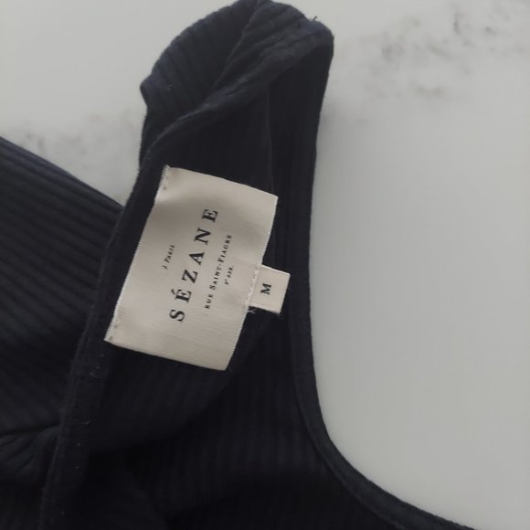 Sezane Coline Bodysuit Sz M in Black - Picture 5 of 5